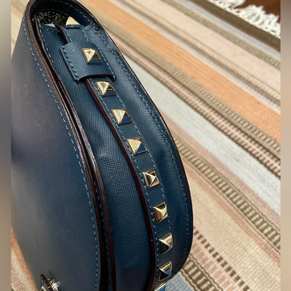 Rebecca Minkoff Midnight Blue Studded Saddle Bag - Picture 9 of 14